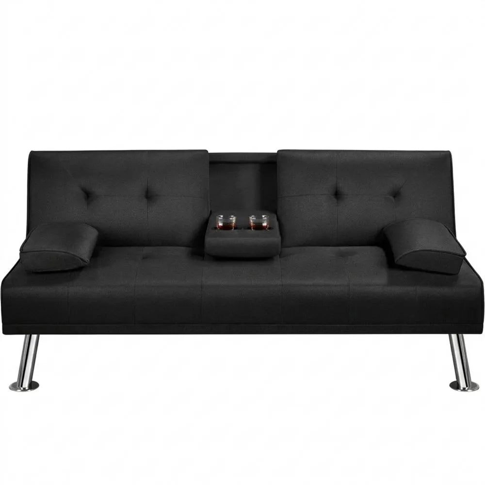 Verstellbares Schlafsofa mit Liegefunktion in Schwarz