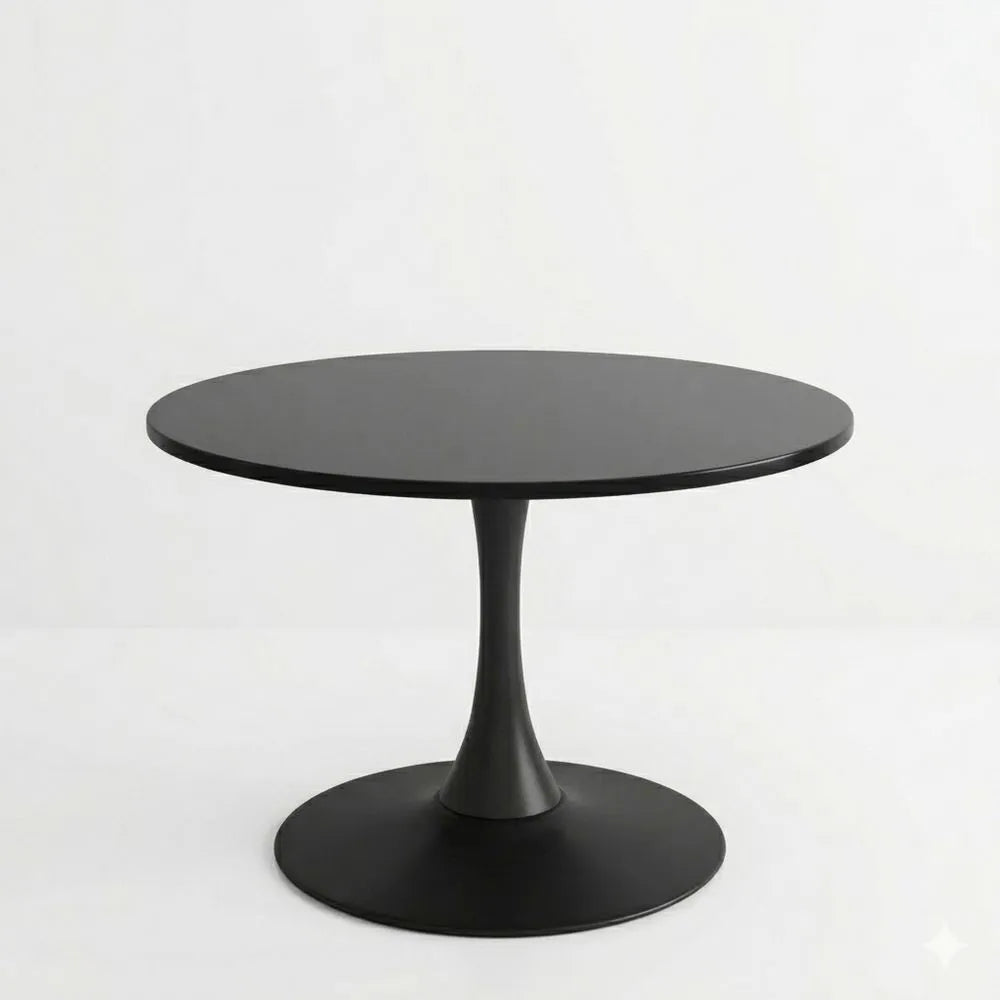 Runder Esstisch 80cm im Tulpendesign, geeignet für 2-4 Personen, vielseitig einsetzbar in Küche, Esszimmer, Wohnzimmer, Büro, Café oder Bar, Schwarz