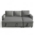 L-förmiges Schlafsofa mit Stauraum und wechselbarer Chaiselongue, dunkelgrau