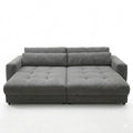 Großes Ecksofa mit Liegefläche Dunkelgrau 292x194 cm, modernes Design inklusive Kissen