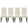 Set aus 6 ergonomischen Kunstlederstühlen mit hoher Rückenlehne, ideal für Esszimmer oder Küche - Creme