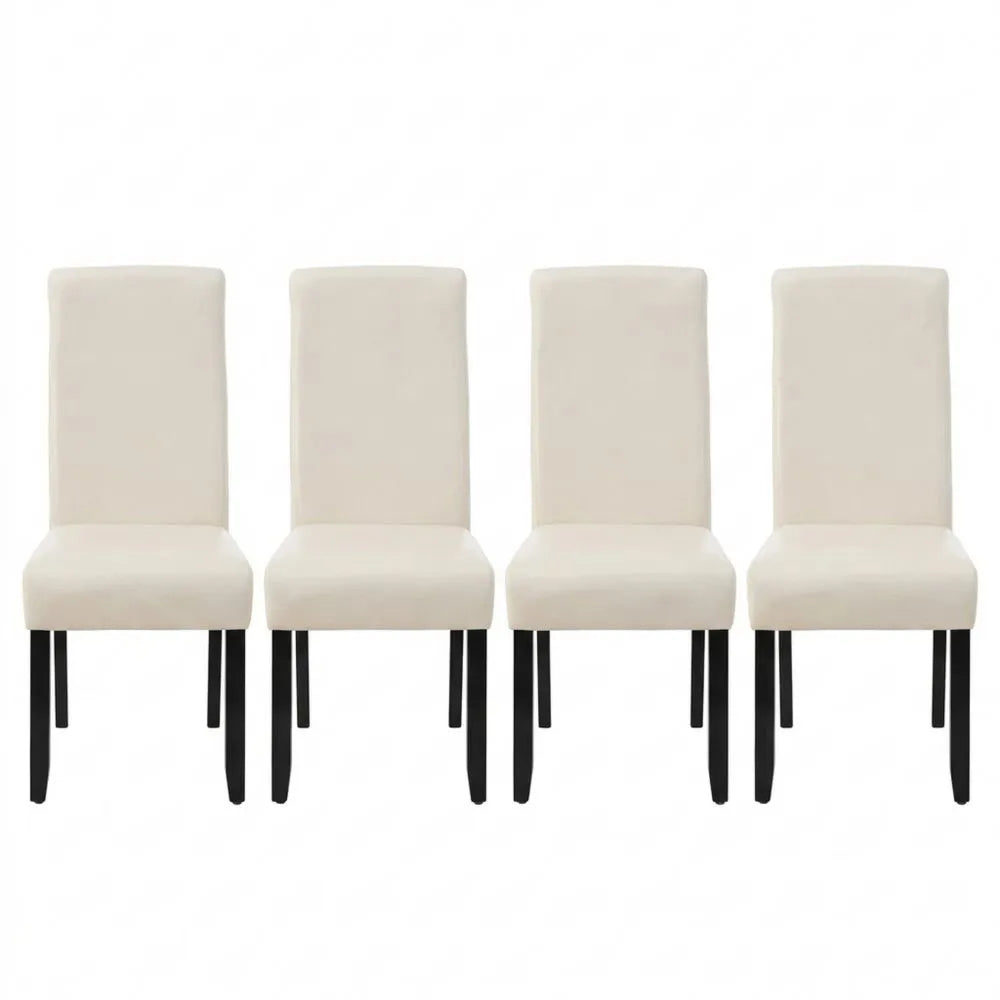 Set aus 6 ergonomischen Kunstlederstühlen mit hoher Rückenlehne, ideal für Esszimmer oder Küche - Creme