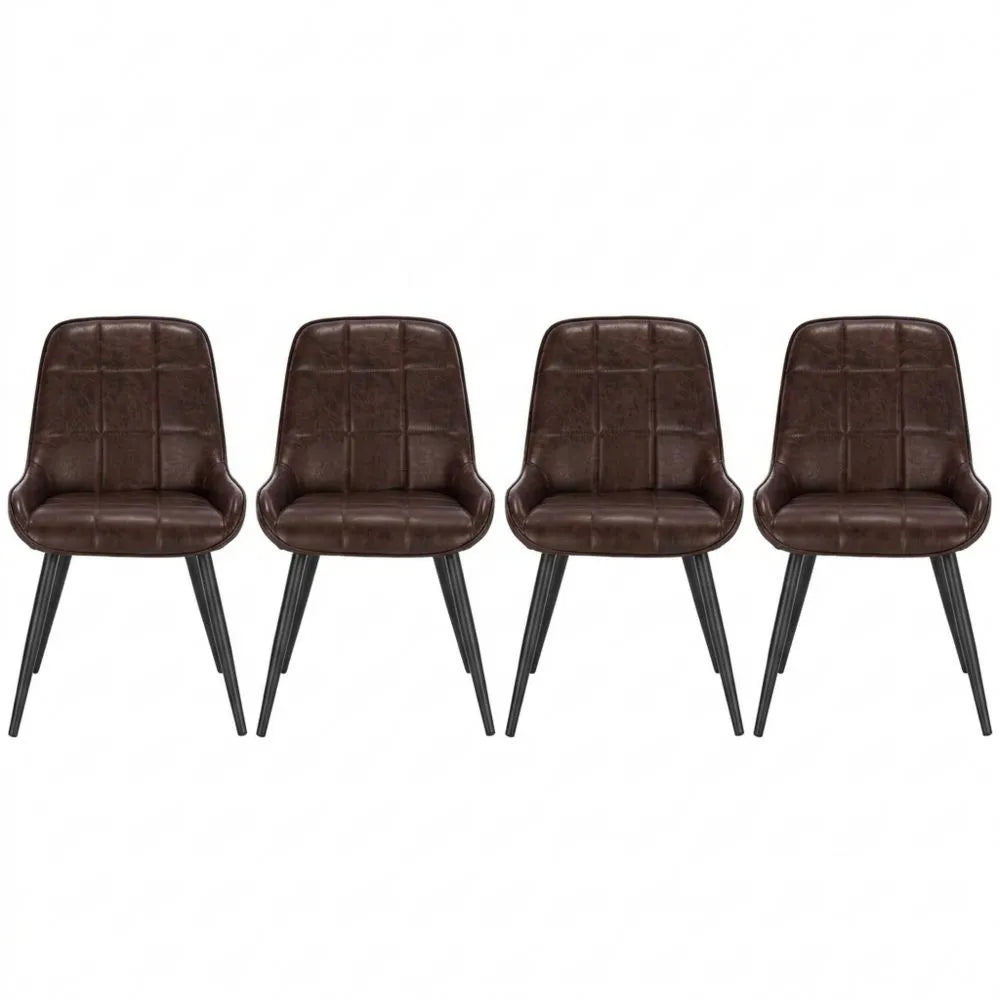 Gepolsterte Esszimmerstühle Set, ergonomisch mit Rückenlehne, dunkelbraun